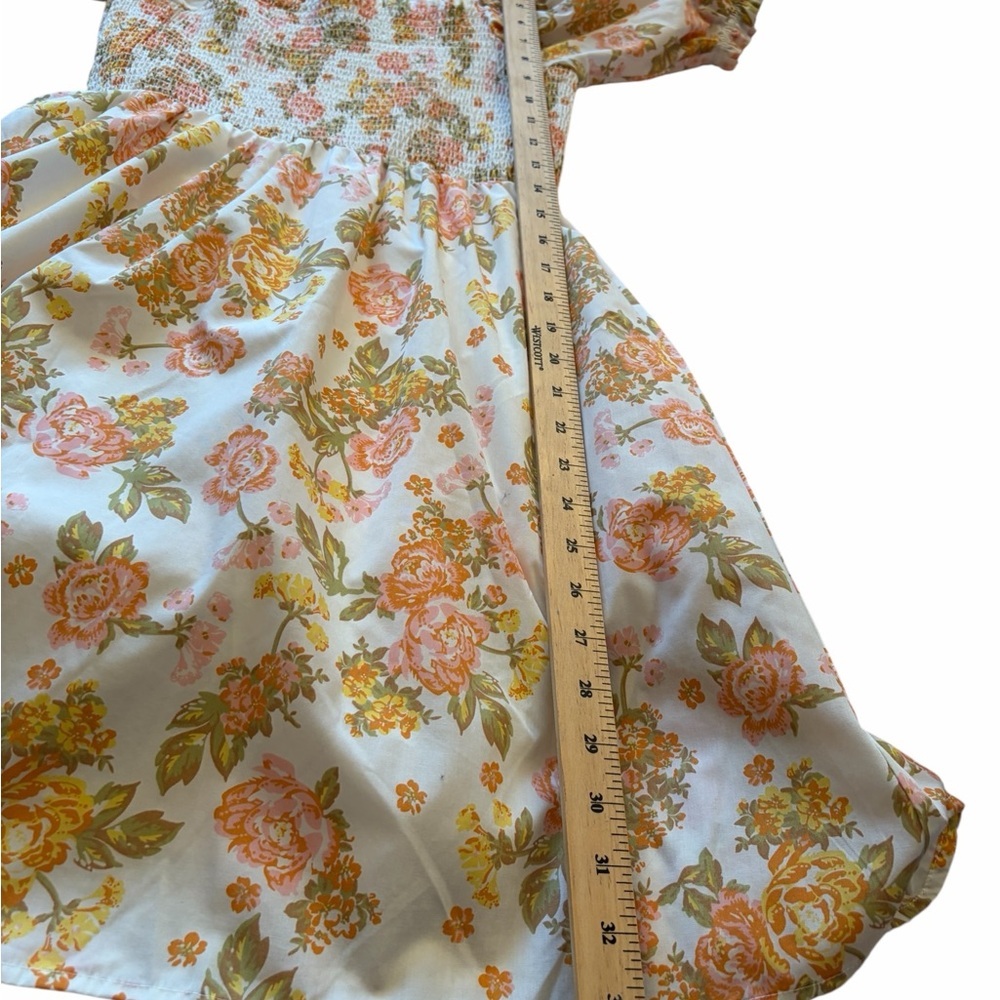 Floral Smocked Dress with Puff Sleeves by TWIK-Size Medium - Picture 7 of 12